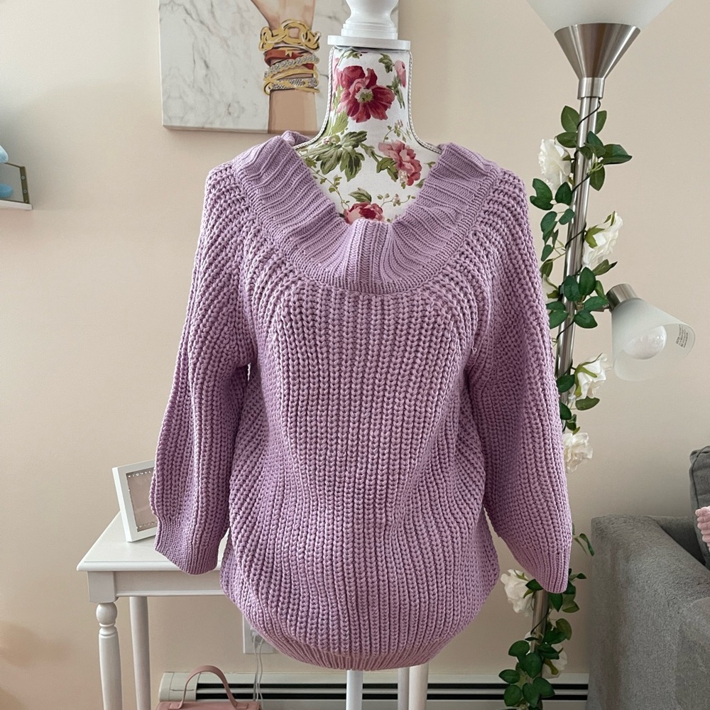 Dressfo Lavender Off-Shoulder Sweater Sz 6 New With Tags!
